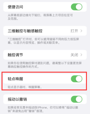 剑阁苹果授权维修站分享iPhone轻点无法唤醒怎么办 