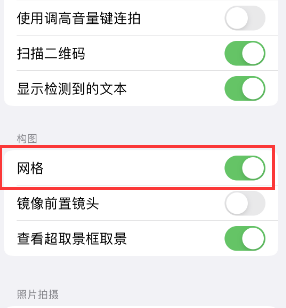 剑阁苹果手机维修网点分享iPhone如何开启九宫格构图功能 