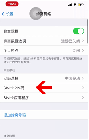 剑阁苹果14维修网分享如何给iPhone14的SIM卡设置密码 