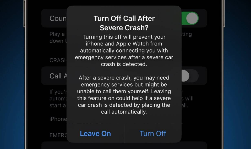 剑阁苹果14维修分享 iPhone 14 和 Apple Watch 上关闭崩溃检测 