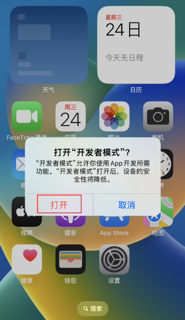 剑阁苹果手机维修分享如何打开开发者模式 